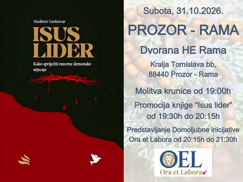 Najava: Predstavljanje knjige "Isus lider"