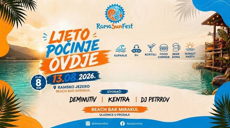 Rama Sun Fest seli na obalu Ramskog jezera &ndash; ljeto, glazba i odlična atmosfera!