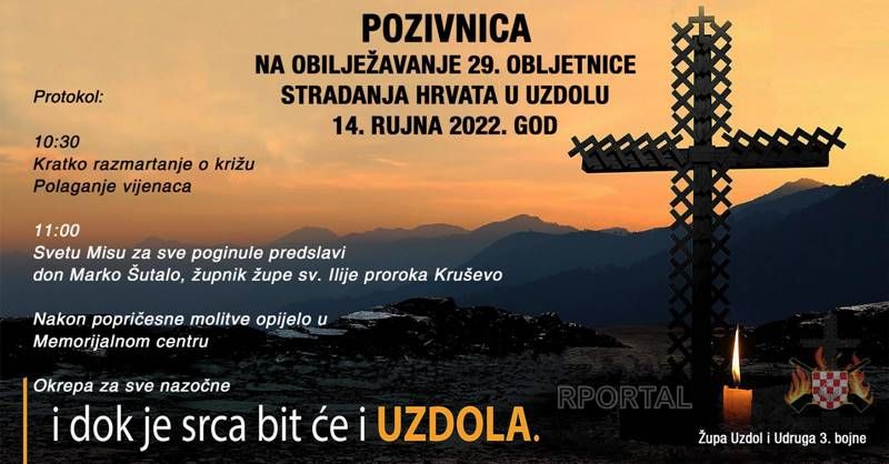 Najava: Obilježavanje 29. obljetnice pokolja na Uzdolu